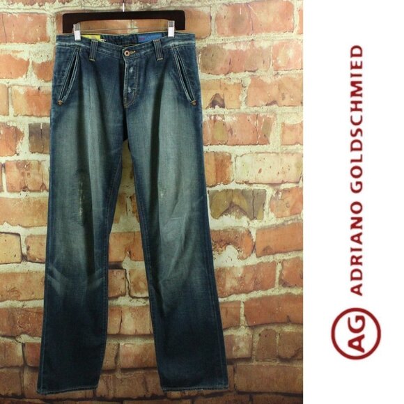 AG JEANS Hey Day Relaxed Straight 29x35 Dark Wash - Picture 1 of 8